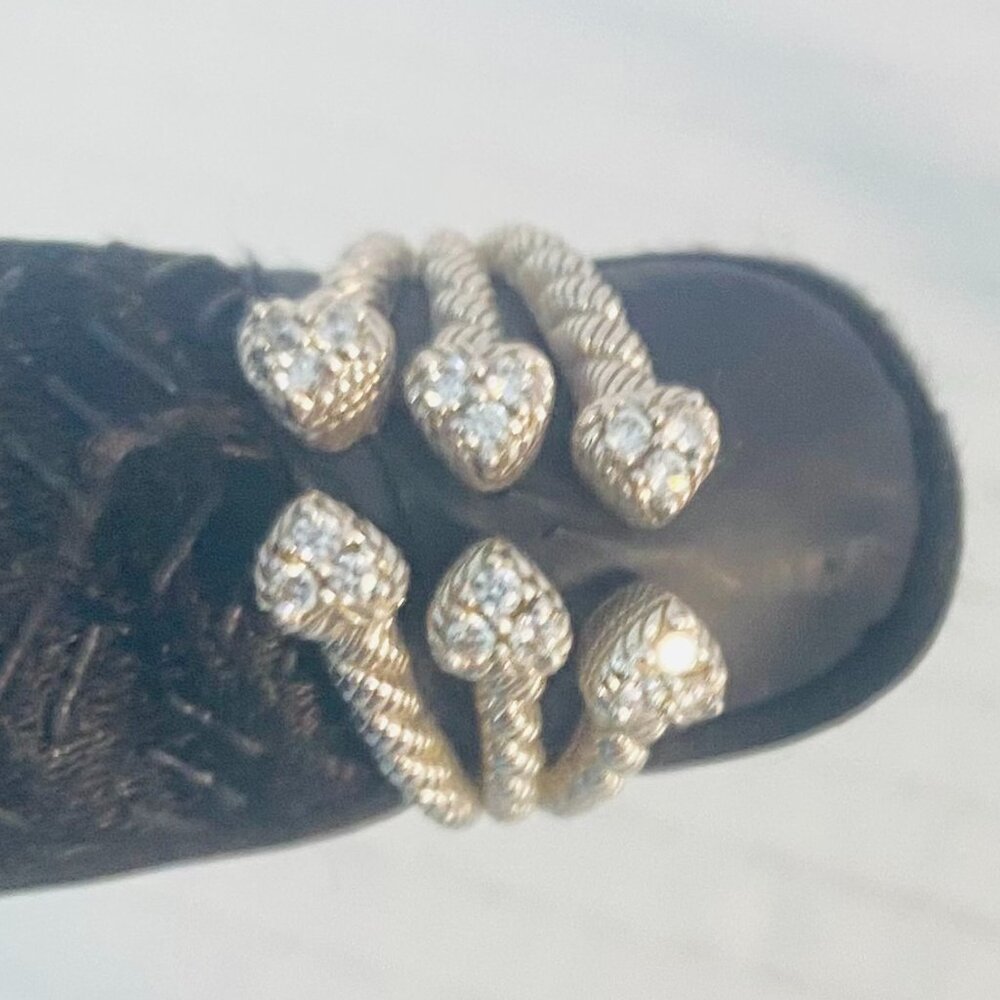 Vintage Judith Ripka Sterling Silver Ring–Leaf-Inspired CZ Design | 925 Thailand - Picture 7 of 10